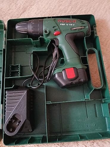 filc za poliranje aluminijuma: Bosch PSB 12 VE-2 akumulatorska bušilica/odvijač u koferu. - Napon — 1