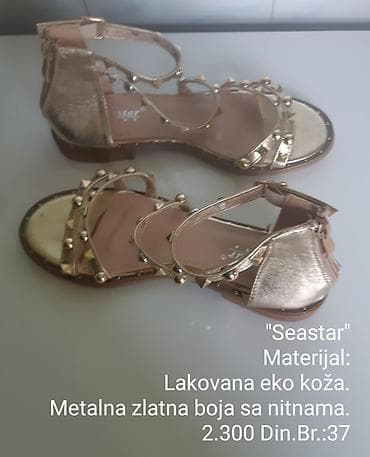 sandale na stiklu broj 35: Seastar sandale - Materijal: lakovana eko koža - Boja: metalna zlatna — 3