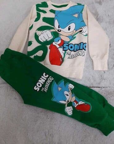 Bodiji i zeke za bebe: Dečiji duks + donji deo trenerke (komplet) Motivi: - Sonic the — 1