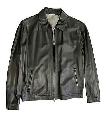 majice saim se: Ermenegildo Zegna Black Lambskin Gray Techno Reversible bomber jacket — 1