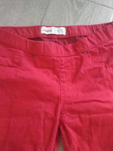 crvene kozne pantalone: XS (EU 34) — 2