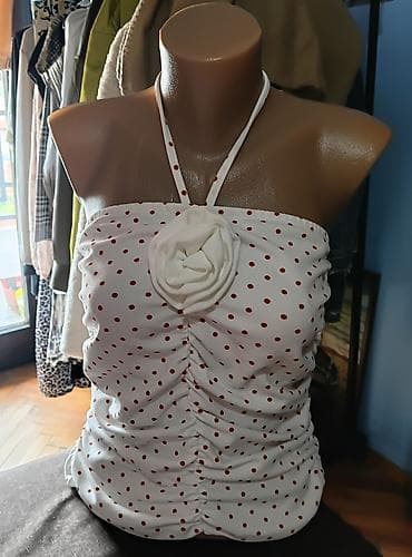 plamen amity 1: Mohito top na bretele – bele boje sa crvenim tufnama m do l odgovara — 7
