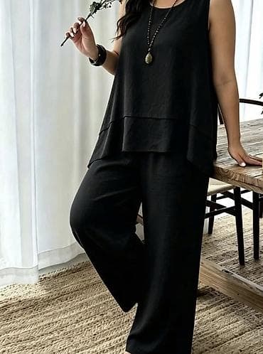 Kompleti: Komplet tunika siroka bez rukava i široke pantalone. - Model — 5