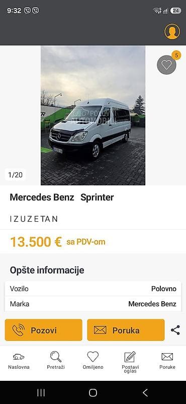 Mercedes-Benz Sprinter, putnički kombi 8+1 - Godište: 2006 - Motor