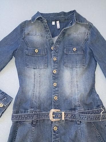 terrex cizme: Ženska teksas haljina košulja-kroja - Materijal: klasični plavi denim — 6