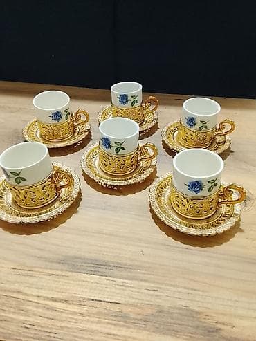 Ostali proizvodi za kuću: Set od 6 šoljica za kafu/espresso sa tacnama - Materijal: porcelan — 1