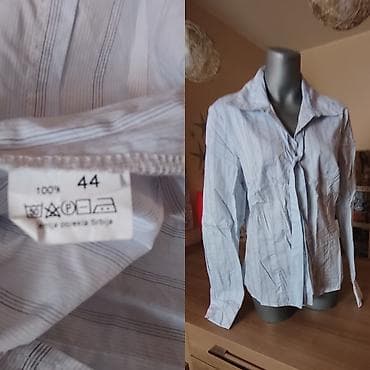 prsluk duzi: BREM ženska košulja, nežno plava sa prugama. - Veličina: 44 - — 3