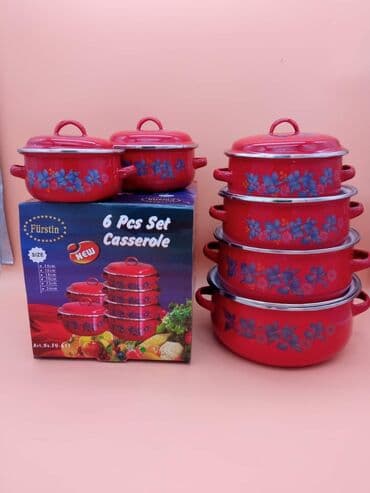 fisher posudje: Set od 6 Emajliranih šerpi Fursten Cena 3500 dinara+Ptt 360 dinara — 1