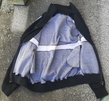 crno beli tech fleece: Duks, L (EU 52), bоја - Crna, Sa rajferšlusom — 2