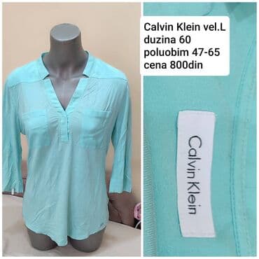 Calvin Klein, L, Spandeks, Jednobojni, bоја - Tirkizna