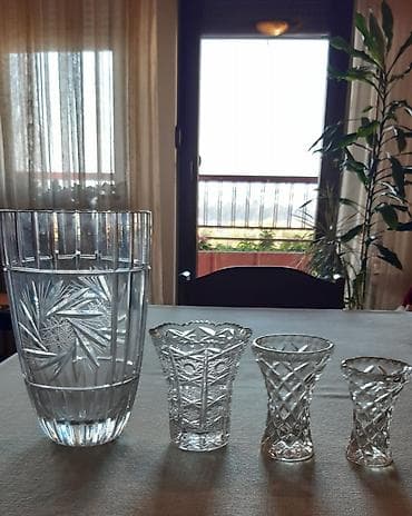 stone lampe: Kristalne vaze – set od 4 komada - Materijal: olovni kristal / sečeni — 1