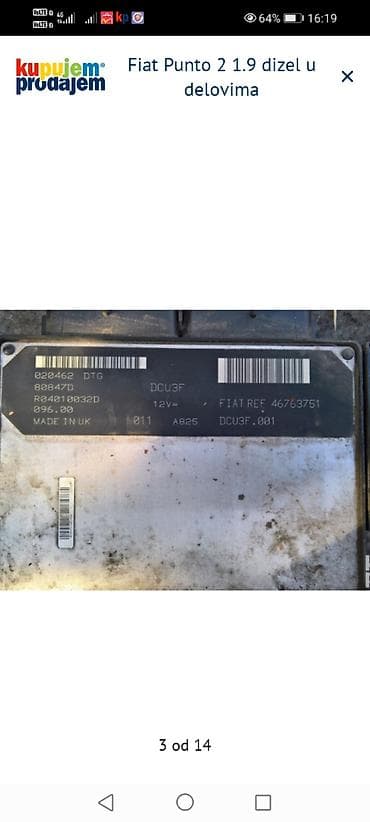 Water Transport: Fiat Punto II 1.9 JTD/dizel – u delovima Raspoloživi originalni — 3