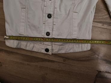 kronos jakna: Bela ženska jakna bez kragne, teksas/keper stil. Detalji: - Boja — 6