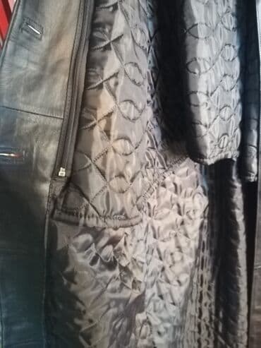 Sweatpants: Dugi kožni kaput – crni - Materijal: prirodna koža, glatka i meka na — 4