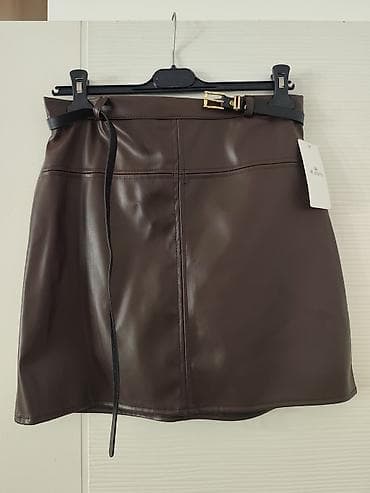 šorc suknja: Mini suknja od eko kože – M.starry NOVO - Model: mini/kratka suknja — 1