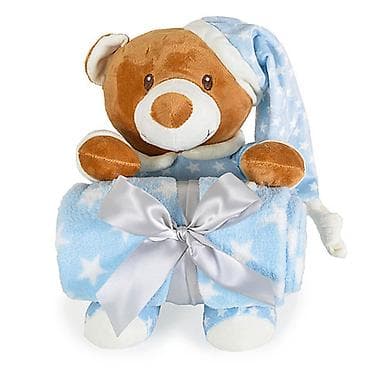 igracke prodsvnice: Cangaroo ćebe za bebe s igračkom Addie Bear – plavo (šifra — 1