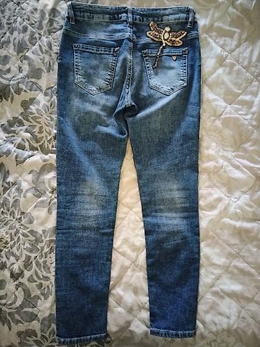 turska torba: Ženske farmerke Euro Fashion – skinny kroj sa detaljima - Boja — 6