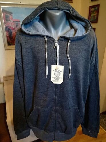 Jackets: Novi veliki pamucni muski duks sa kapuljacom Vopse Sivi 4XL . Turski — 1