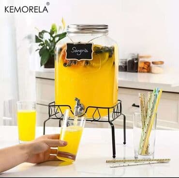 posuda za hranu za poneti: Točilica za limunadu 3000din Retro staklena tegla sa slavinom je — 4