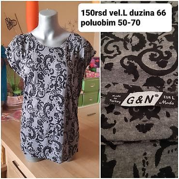 zenske mindjuse: G&N ženska majica kratkih rukava, dezen paisley/ornamentalni crni — 1