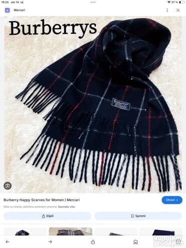 Kućna odeća: Šal, Burberry, bоја - Tamnoplava — 3