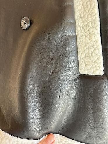 džordan patike: Ženska zimska jakna/kaput od eko kože sa postavom od veštačkog krzna — 4