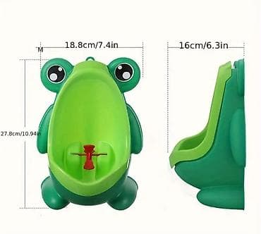 ikea kreveti na sprat za decu: Dečiji zidni pisoar – žabica, set 2 komada (zeleni + plavo/žuti) - — 3