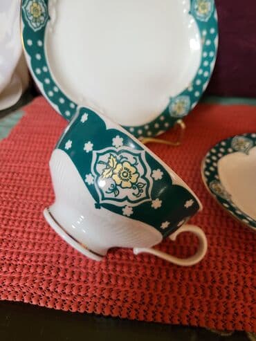 solje za caj: Set memacki porcelan Lettin 70te. Set perfektan. pozlata — 9