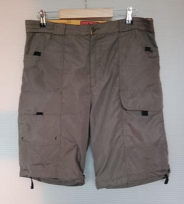 Jackets: Muške cargo šorts bermude – maslinasto/sivo - Kroj: cargo bermude do — 2