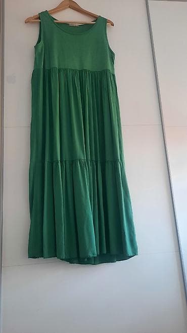massimo dutti baletanke: Zelena maxi haljina bez rukava - Kroj: širok, lepršav A-kroj sa — 2
