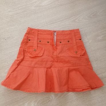 suknje sa tilom: Naranđasta mini suknja sa karnerom - Model: mini dužina sa širokim — 1