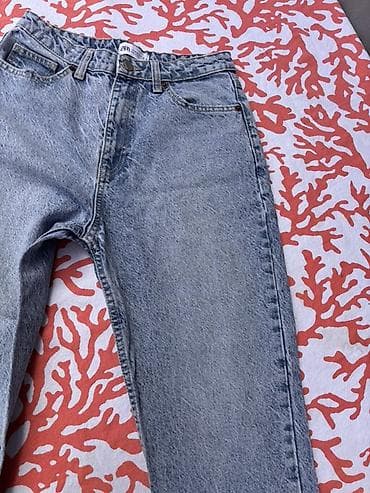 kargo pantalone: ZARA ženske farmerke – svetloplavi isprani denim 38 velicina. - — 4