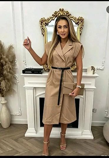 patike tn bele: Elegantna midi haljina bez rukava – model s dvorednim kopčanjem i — 7