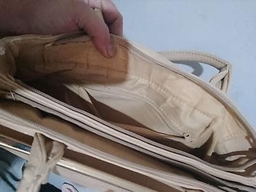 nike air d: Ženska torba – bež, elegantna shopper/ tote forma - Materijal — 3