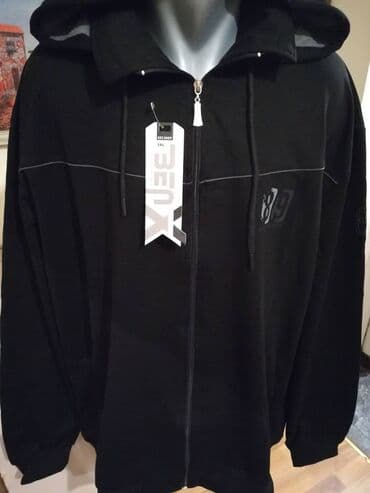 siroke pantalone za punije: Novi muski pamucni duks sa kapuljacom u velikom broju Benx 5XL Crni — 4