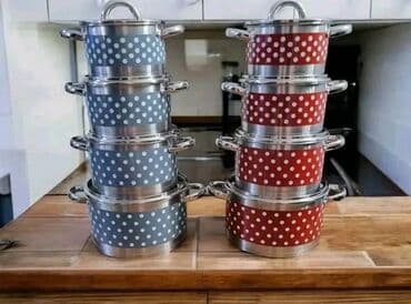 vatrostalna dzezva: Set Inox šerpi 4 u kompletu 8BVS - 6000 din - Pogodne za sve podloge i — 1