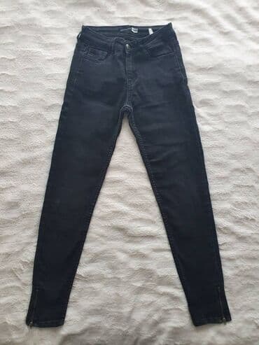 pocepane pantalone: Sinsay slim fit tanke tamnosive farmerke 34 sa elastinom. Struk 30 — 1