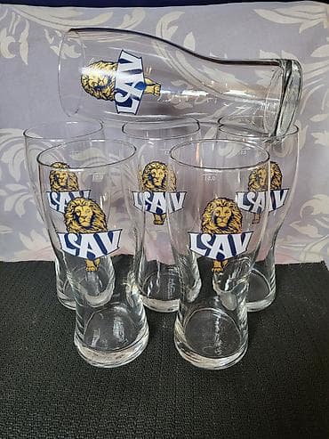 čaše sa duplim dnom: Case nove Lav pivo Berganovo Italija. Case za Lav pivo. Komada 6 u — 5