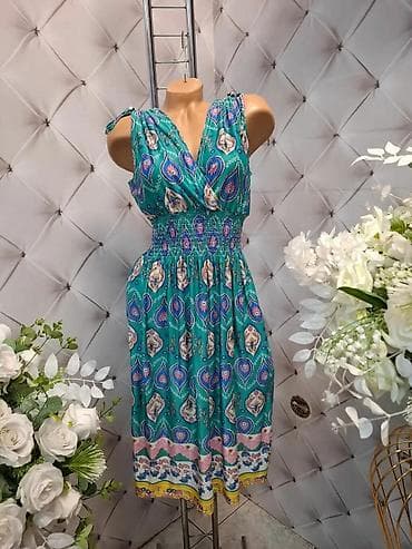 Boho letnja haljina sa printom – više boja - Kroj: midi dužina