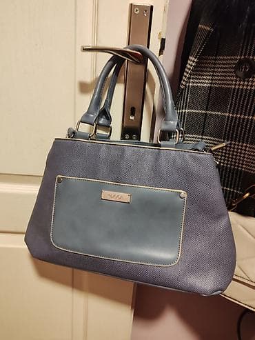 drške za torbe: Ženska torba DOCA, svetloplava - Materijal: veštačka koža sa finom — 3