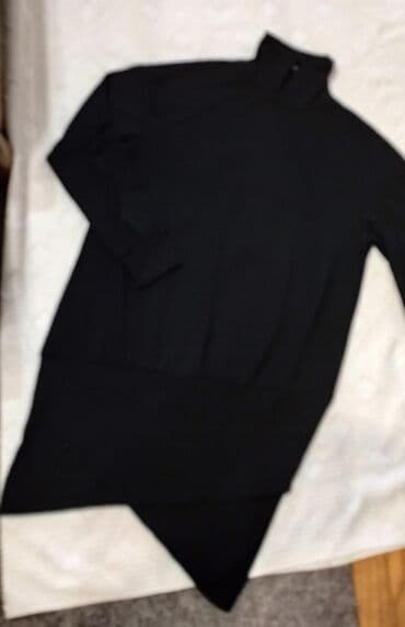 srebrne haljine slike: L (EU 40), color - Black, Oversize, Long sleeves — 3
