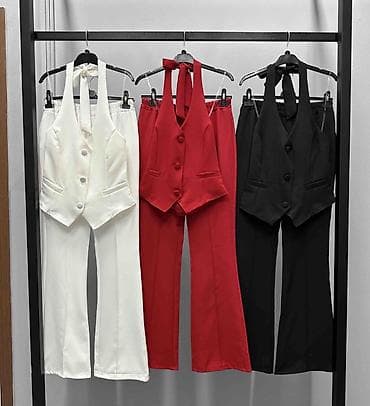 duks s: ❤️Top komplet prsluk + pantalone sa halter okovratnikom
❗️2700 din — 3