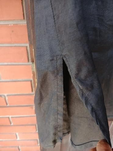 pull and bear belgrade: Crna tunika/košulja-haljina sa kragnom i poludugim rukavima. - — 2