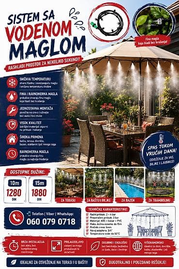 slavina delimano: Sistem za hlađenje vodenom maglom, prskalice za vodenu maglu — 3