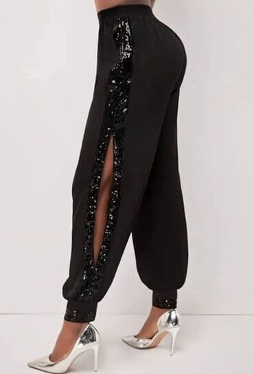 zenske pantalone za svecane prilike: 🖤Pantalone sa sljokicama 🖤Glatki Pamuk elastin 🖤Velicine XS S M L XL — 1