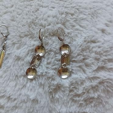 srebrni nakit kompleti: Set od 3 para srebrnih minđuša – geometrijski i moderni dizajn - Par — 8