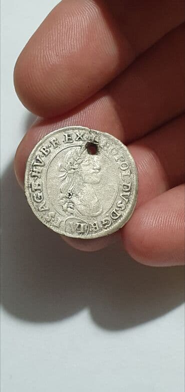 Numizmatika i filatelija: ☆ LEOPOLID I the Hogmouth Hungary King 1672 Silver Coin VI Kreuzer — 4