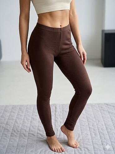 bodi s: Ženske helanke – čokoladno braon - Kroj: uske, visokog struka, dužina — 1