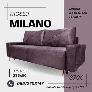 Trosed MILANO - Moderan, elegantan trosed sa ravnim naslonima i