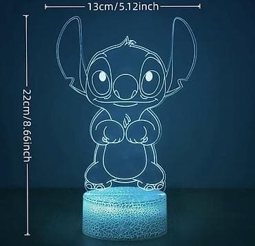 led neonke 120cm cena: 3D LED lampa – lik animiranog junaka Stitch - 3D optička iluzija — 2